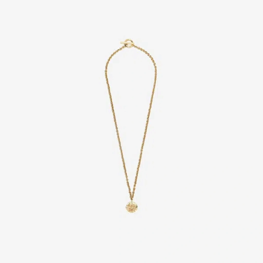 ネックレス・ペンダント PATOU_Coin pendant necklace in gold-plated brass Patou Coin Pendant Gold-plated Brass Necklace In Yellow