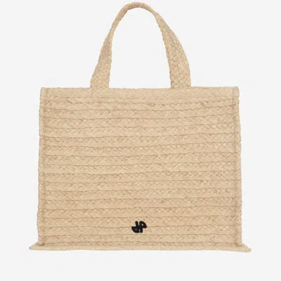Patou Large Jp Raffia Tote Bag