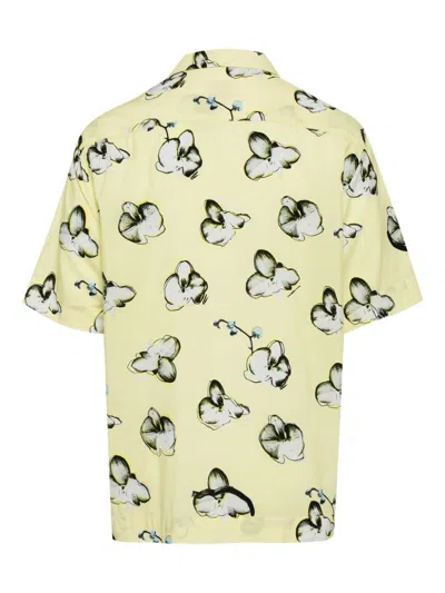 Paul Smith Pale Yukka Print Short Sleeve Shirt In Yellow
