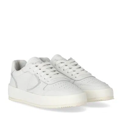 Philippe Model Temple Veau Leather Sneakers In White