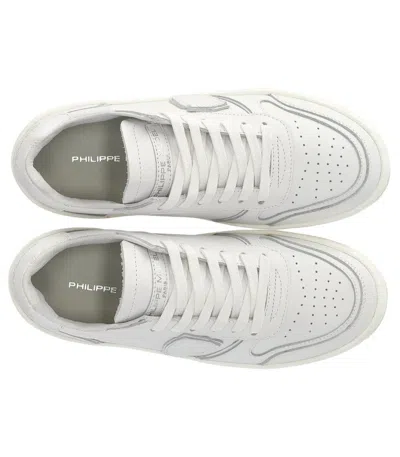 Philippe Model Temple Veau Leather Sneakers In White