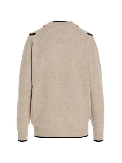 Plan C Geometric Pattern V-neck Knit Sweater