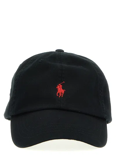 Polo Ralph Lauren Black Baseball Cap With Logo Embroidery In Cotton Man