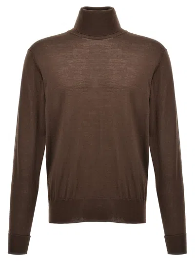 Pt Torino Lightweight Ribbed Turtleneck Sweater With Long Sleeves