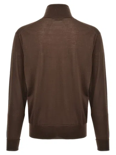Pt Torino Lightweight Ribbed Turtleneck Sweater With Long Sleeves