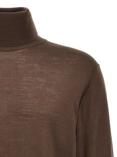 Pt Torino Lightweight Ribbed Turtleneck Sweater With Long Sleeves