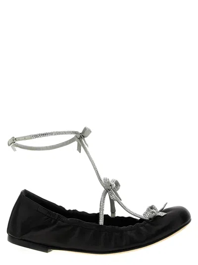 René Caovilla Caterina Embellished Leather Ballet Flats