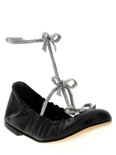René Caovilla Caterina Embellished Leather Ballet Flats