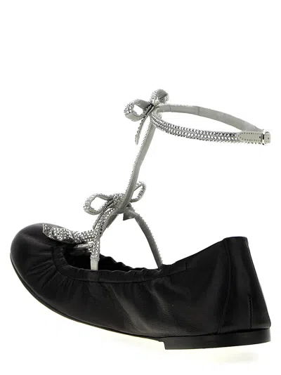 René Caovilla Caterina Embellished Leather Ballet Flats