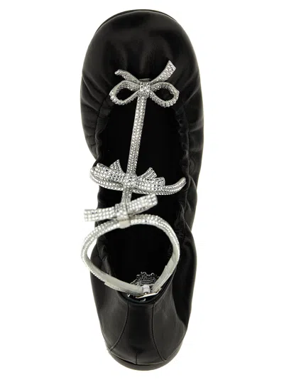 René Caovilla Caterina Embellished Leather Ballet Flats