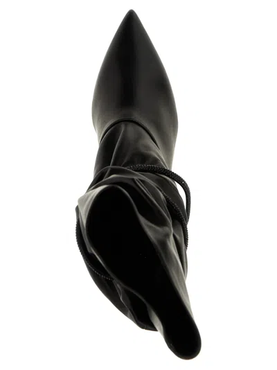 René Caovilla Crystal Nappa Ankle Boots