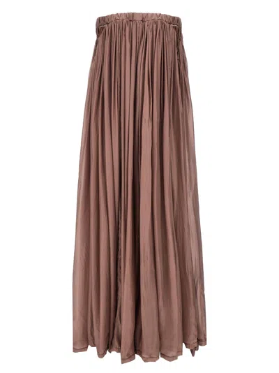 Rick Owens Floor-length Silk Dress With Elasticized Bodice
