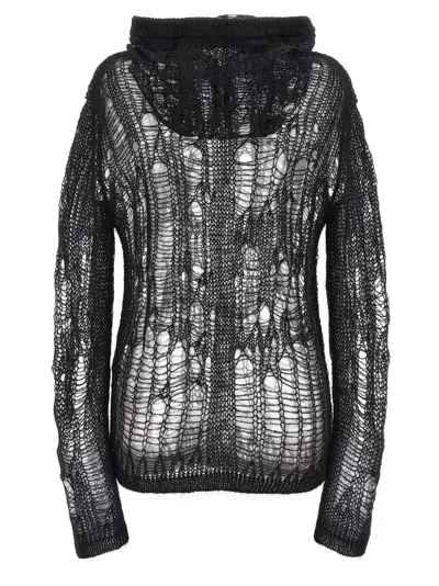 Rick Owens Spider Hoodie Sweaters And Cardigans Black In Black