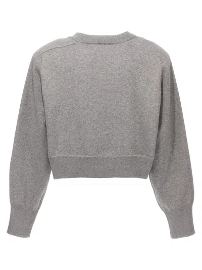 Rotate Birger Christensen Rotate Cropped Sweater With Rhinestone Studded Logo
