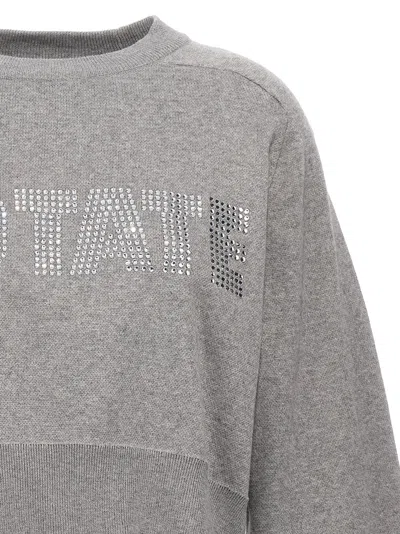 Rotate Birger Christensen Rotate Cropped Sweater With Rhinestone Studded Logo