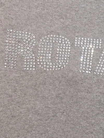 Rotate Birger Christensen Rotate Cropped Sweater With Rhinestone Studded Logo