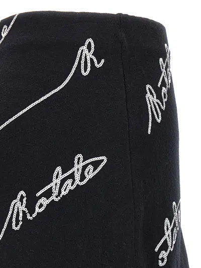 Rotate Birger Christensen Rotate Women Cotton Blend Shorts With Contrasting Logo In Black