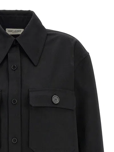 Saint Laurent Saharienne Twill Cotton Shirt