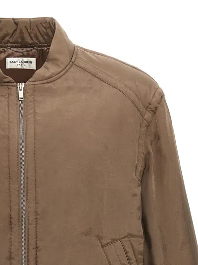 Saint Laurent Twill Teddy Bomber Jacket