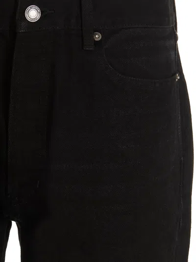 Saint Laurent Black Denim Shorts With Frayed Edge