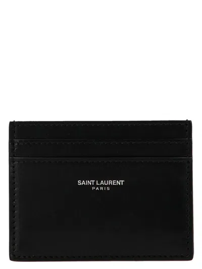 Saint Laurent Logo Card Holder Wallets And Card Holders Black