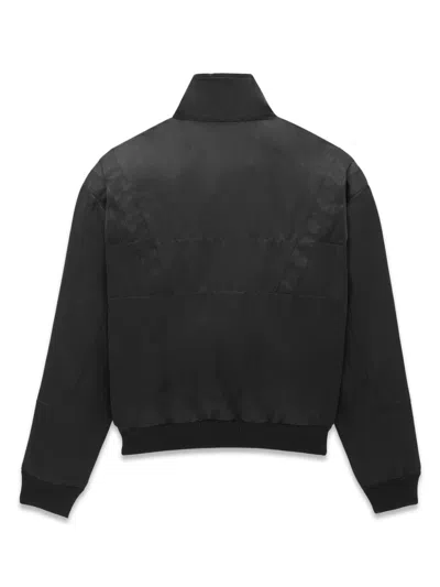 Saint Laurent Logo-embroidered Satin Bomber Jacket