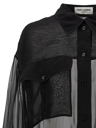 Saint Laurent Silk Crepe Muslin Shirt