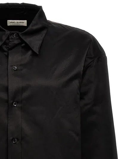 Saint Laurent Tailored Silk Shirt With Buttoned Cuffs