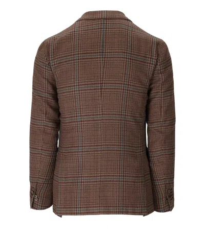Santaniello Brown Tartan Single-breasted Jacket