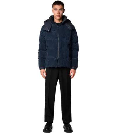 Save The Duck Albus Blue Hooded Padded Jacket