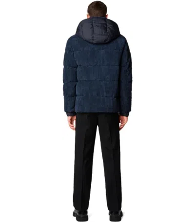 Save The Duck Albus Blue Hooded Padded Jacket