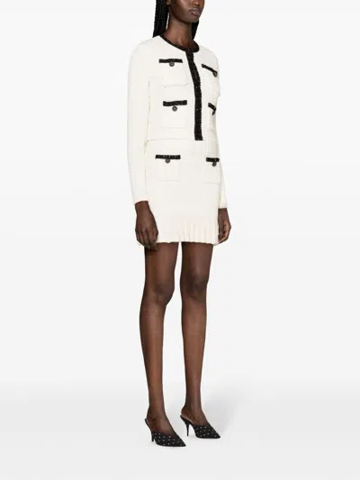 Self-portrait Self Portrait Women Structured Knit Mini Skirt In Neutral