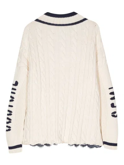 Shop Semicouture Penelope V Necked Sweater