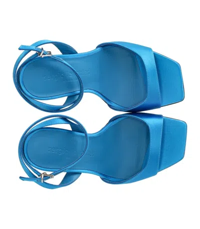 Sergio Levantesi Woman Sandals Azure Size 10 Soft Leather