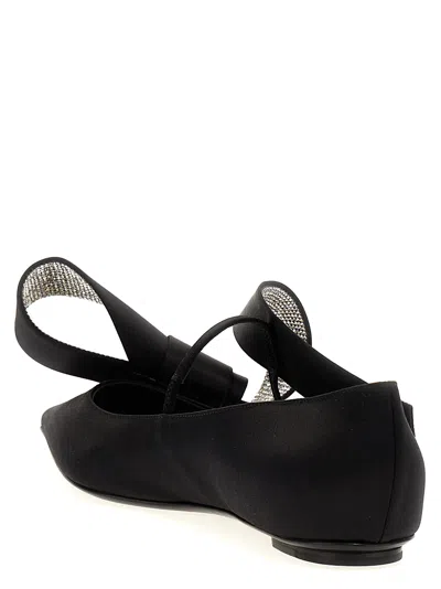 Sergio Rossi Bow Embellished Pointed Toe Ballet Flats