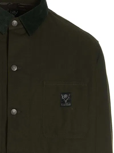 South2 West8 Dark Green Coverall Quilted Jacket