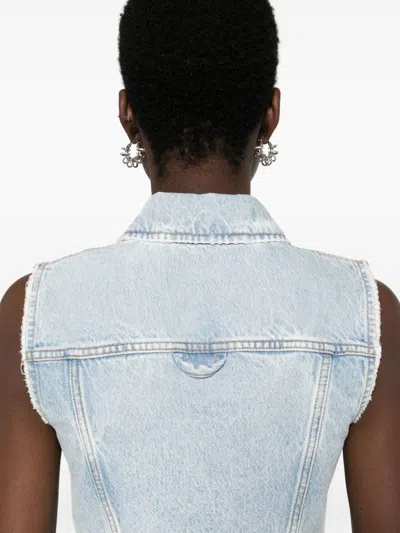 SPORT MAX SPORT MAX DENIM COTTON CROPPED VEST 