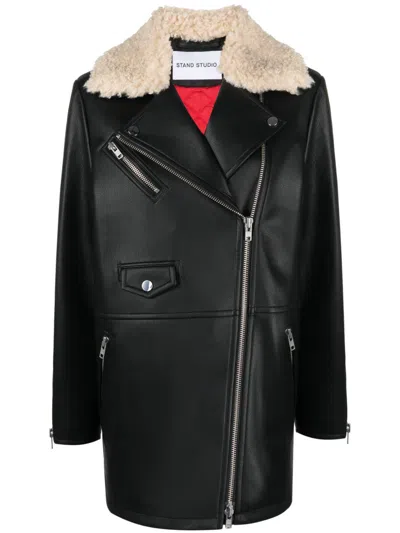 Shop Stand Studio Kinsley Faux Leather Biker Coat