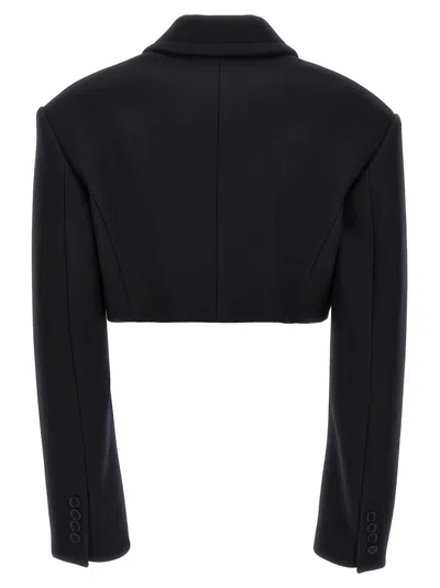 Stella Mccartney Cropped Wool Jacket With Button Closure In Black