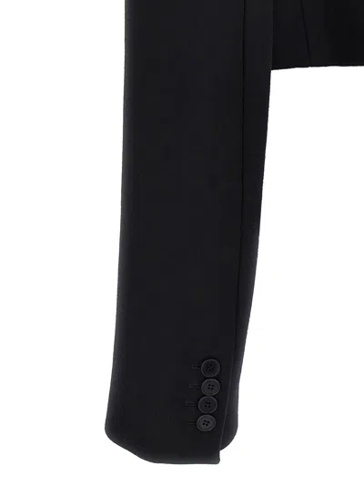 Stella Mccartney Cropped Wool Jacket With Button Closure In Black
