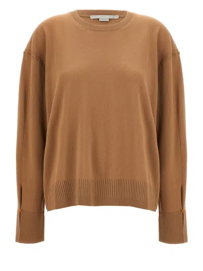 Stella Mccartney Ribbed Crew Neck Knitwear With Button Detail