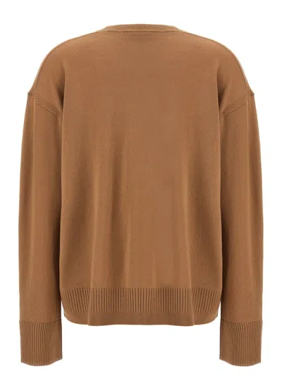 Stella Mccartney Ribbed Crew Neck Knitwear With Button Detail