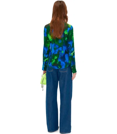 Shop Stine Goya Rija Blue And Green Shirt