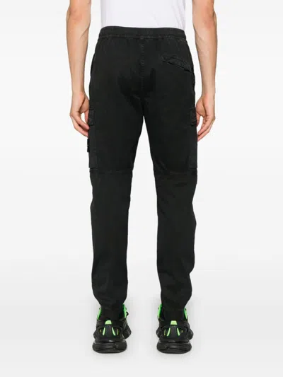 Shop Stone Island Logo Cotton Cargo Trousers