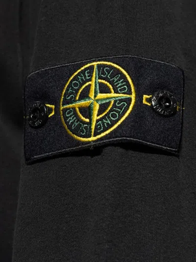 Shop Stone Island Logo Cotton Hoodie