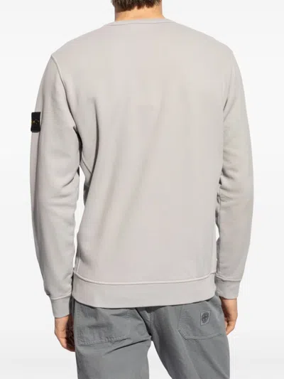 Shop Stone Island Logo Cotton Crewneck Sweatshirt