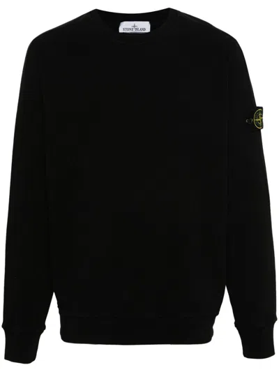 Shop Stone Island Logo Cotton Sweatshirt