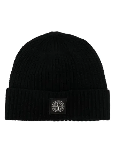 Shop Stone Island Logo Wool Beanie