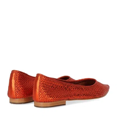 Strategia Woman Ballet Flats Orange Size 8 Leather