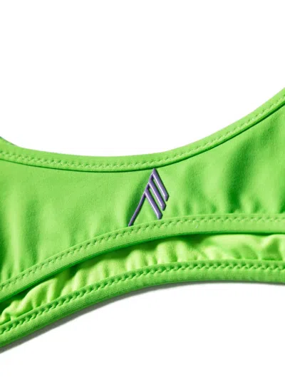 Attico Green Rubberised-logo Bikini